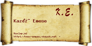 Kazó Emese névjegykártya