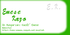 emese kazo business card